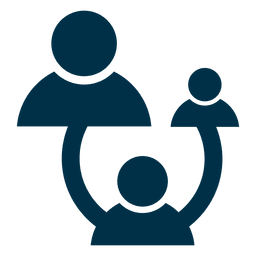 Icono cuadrado de red de personas Diseño PNG