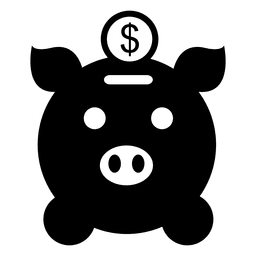 Cofrinho com ícone de moeda Desenho PNG