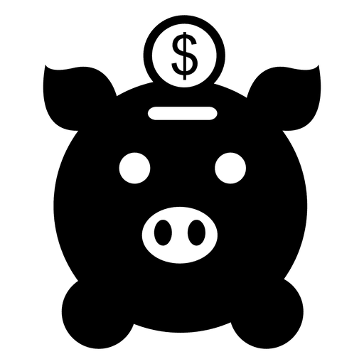 Sparschwein mit Münzsymbol PNG-Design