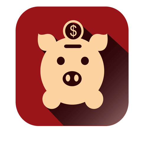 Pig bank square icon