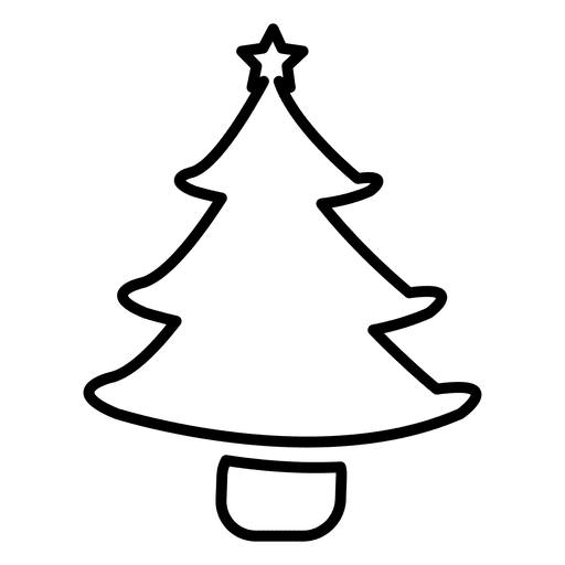 Icono de línea de árbol de pino Diseño PNG