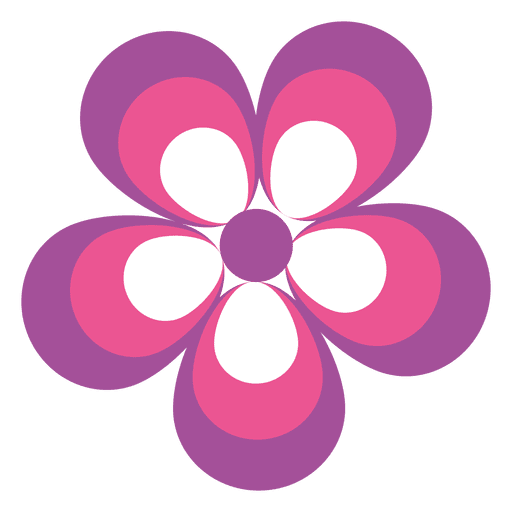 Rosa lila Blumenikone PNG-Design