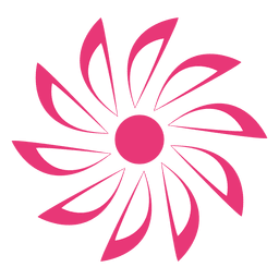 Icono de flor estrellada rosa Diseño PNG