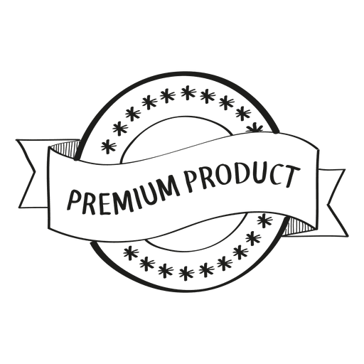 Premium-Produktemblem PNG-Design