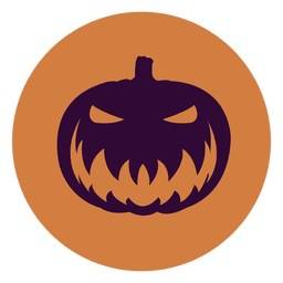 Pumpkin face circle icon PNG Design