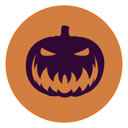Pumpkin face circle icon PNG Design
