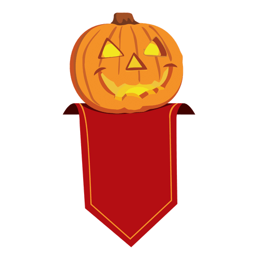 Pumpkin halloween badge PNG Design