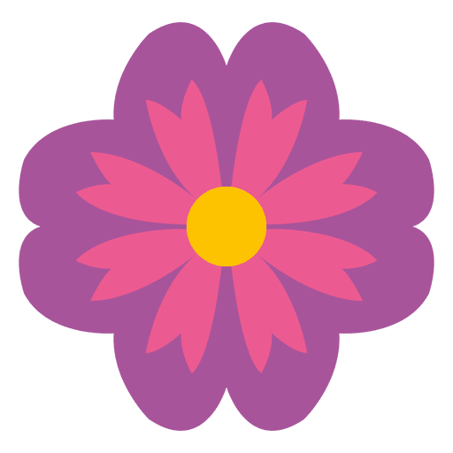 Purple floral icon PNG Design