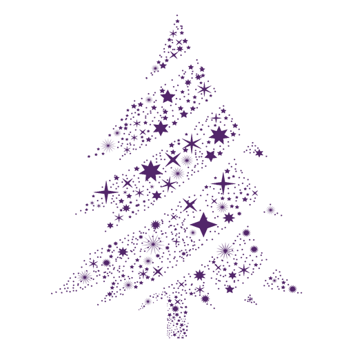 Lila starfkales Weihnachtsbaum PNG-Design