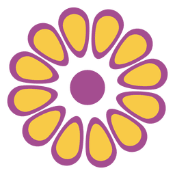 Ícone floral amarelo roxo Desenho PNG