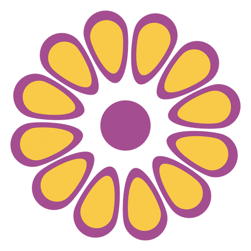 Purple yellow floral icon