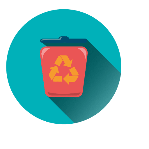 Icono de papelera de reciclaje redondo
