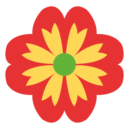 Icono floral rojo Diseño PNG