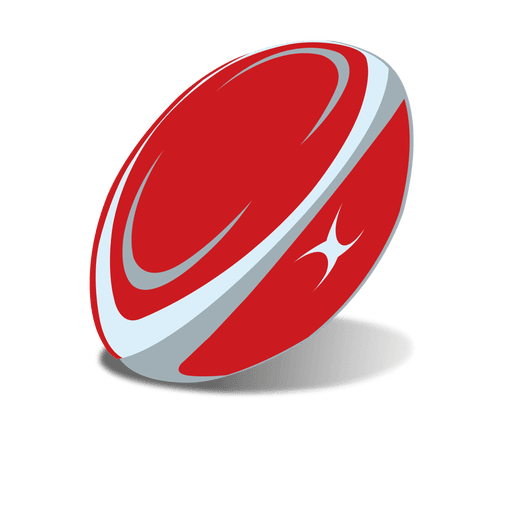Red painted rugby ball PNG Design