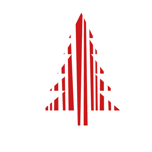Red stripes pine tree PNG Design