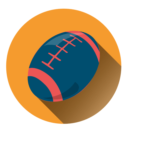 Ícone de círculo de bola de rugby Desenho PNG