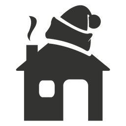 Santa Hat on House Icon Figure PNG Design Transparent PNG