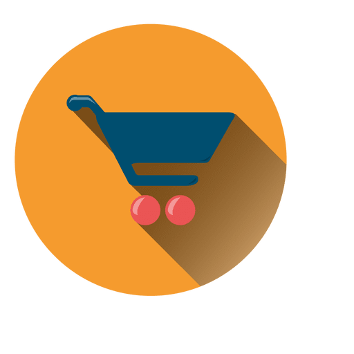 Shopping cart round icon PNG Design