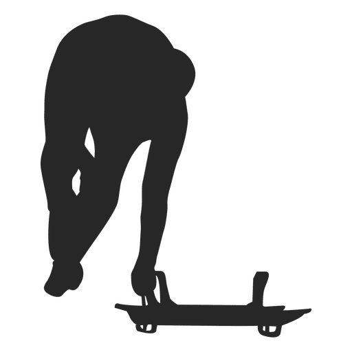 Skateboarding man silhouette PNG Design