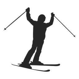Silueta de deslizamiento de esquí Diseño PNG