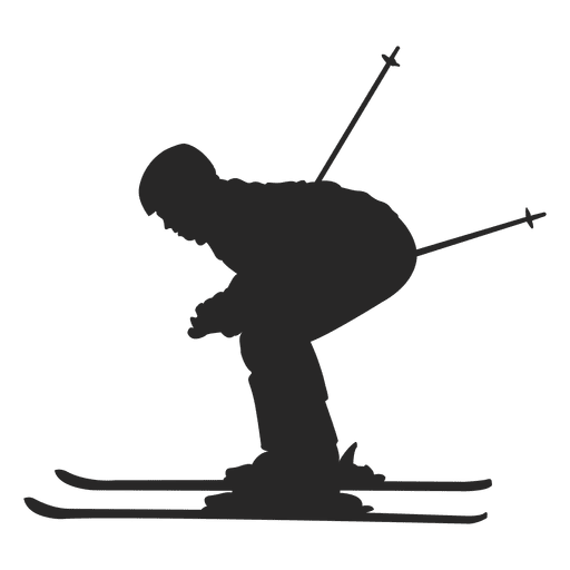 Skiing silhouette 1