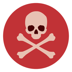 Skull bones circle icon PNG Design