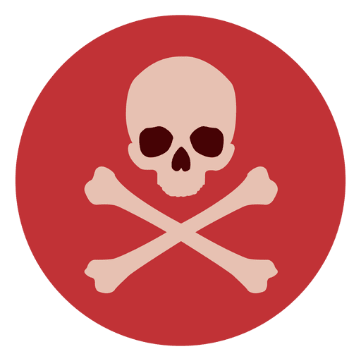 Skull bones circle icon PNG Design