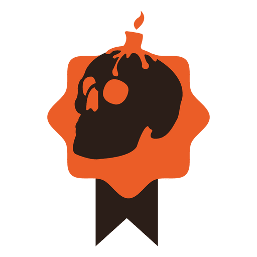 Skull halloween badge PNG Design