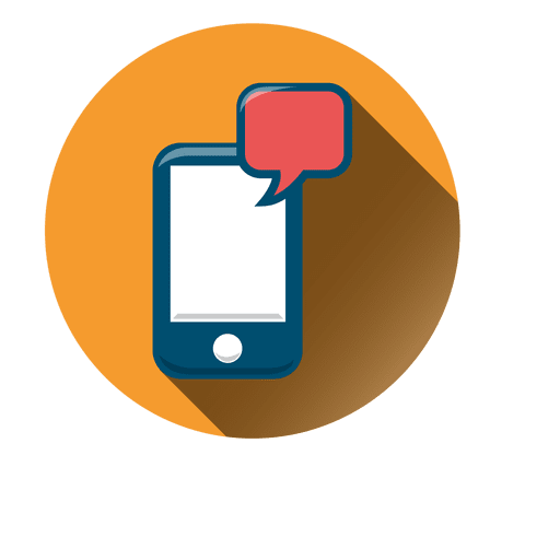 Smartphone chat circle icon PNG Design