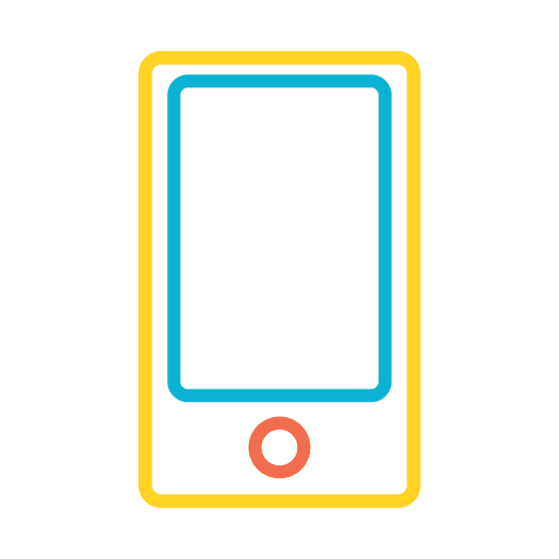 Icono de teléfono inteligente de trazo colorido Diseño PNG