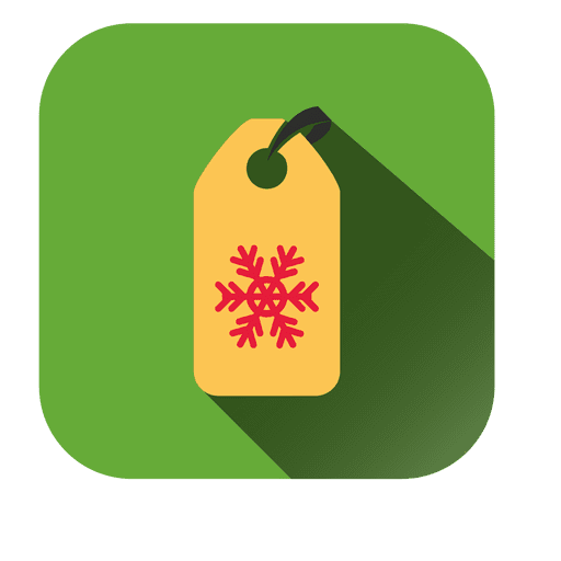 Ícone quadrado de etiqueta de floco de neve Desenho PNG