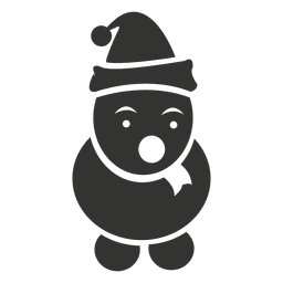 Black Snowman Icon PNG Design