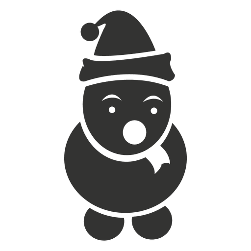 Icono de muñeco de nieve negro Diseño PNG