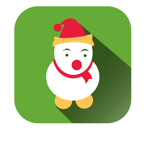 Snowman square icon PNG Design