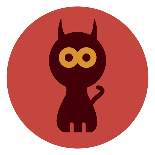 Spooky cat circle icon
