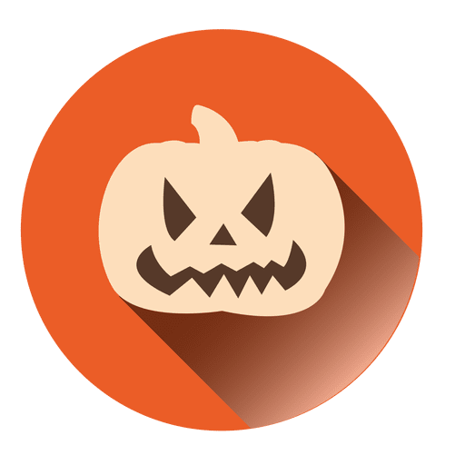 Spooky pumpkin round icon PNG Design