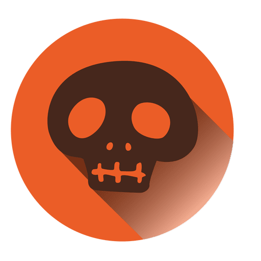 Spooky skull round icon PNG Design