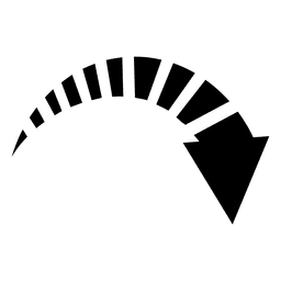 Seta rotativa listrada Desenho PNG
