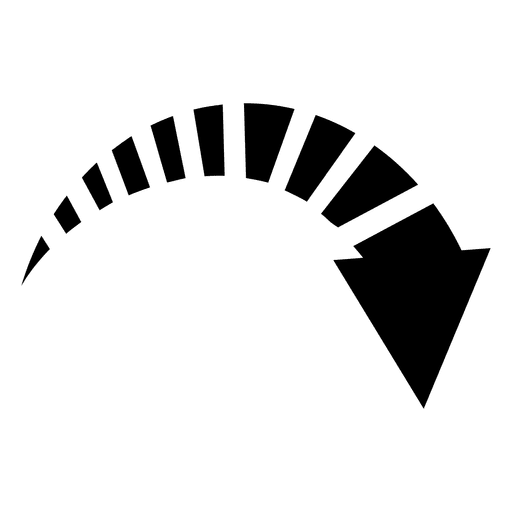 Seta rotativa listrada Desenho PNG