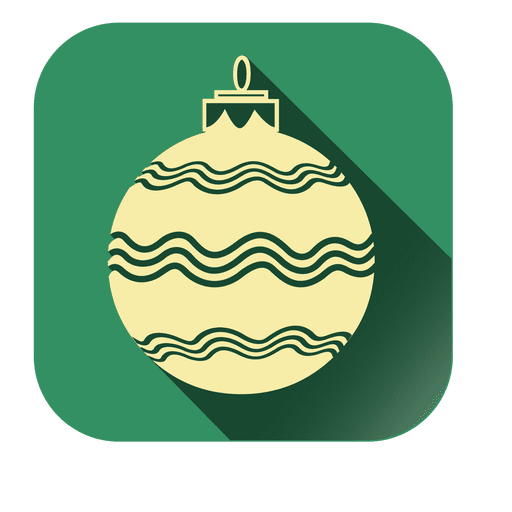 Stripy bauble square icon PNG Design