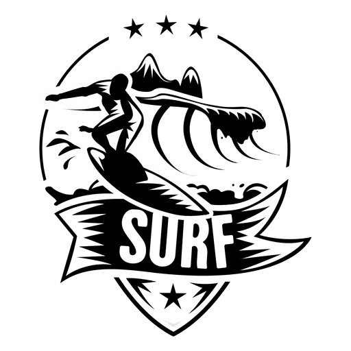 Surfing sport label Transparent PNG Surfing sport label Transparent PNG