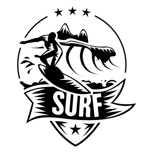 Surfing Sport Label PNG-Design