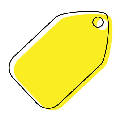 Yellow tag icon PNG Design