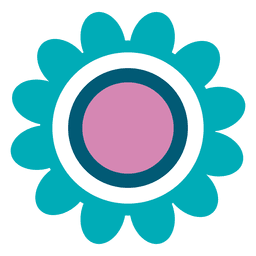 Teal flower icon PNG Design