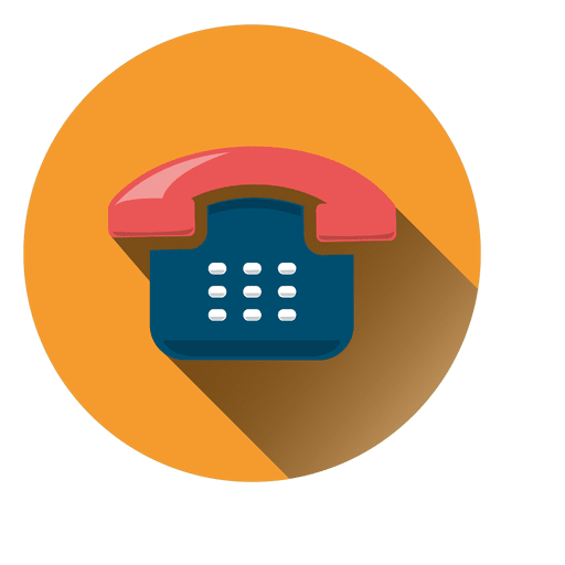 Telephone drop shadow round icon PNG Design