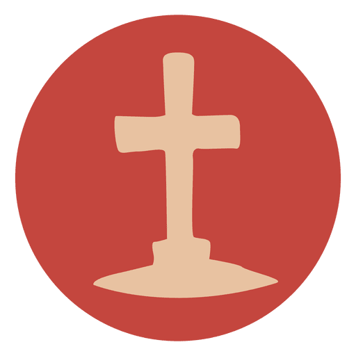 Icono de círculo crussifix de lápida Diseño PNG