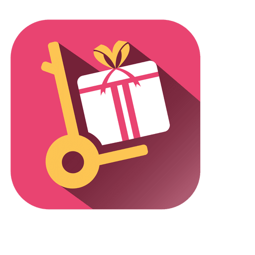 Trolly gift square icon PNG Design