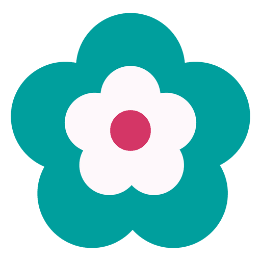 Turquoise flower icon PNG Design