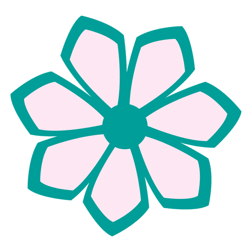 Türkisfarbenes Blumensymbol 1 PNG-Design