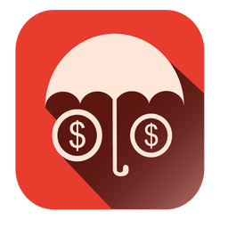 Umbrella dollars square icon PNG Design